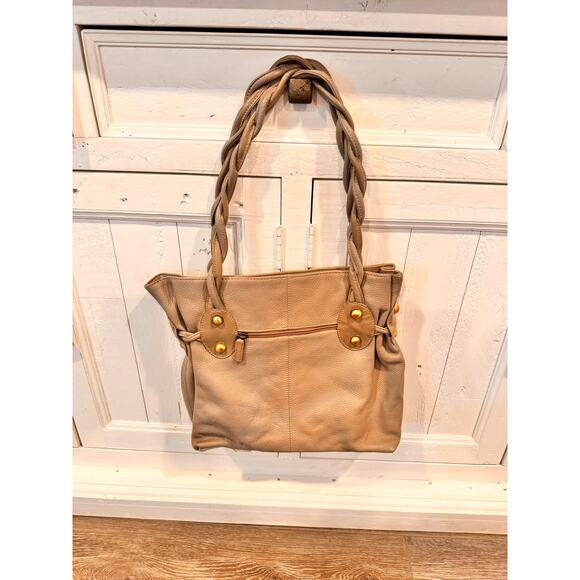 Vintage MICHAEL ROME Genuine Leather Handbag, Made In Italy, Braided Straps - Picture 2 of 3